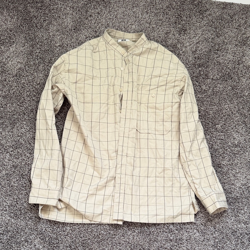 Uniqlo Beige Plaid Shirt